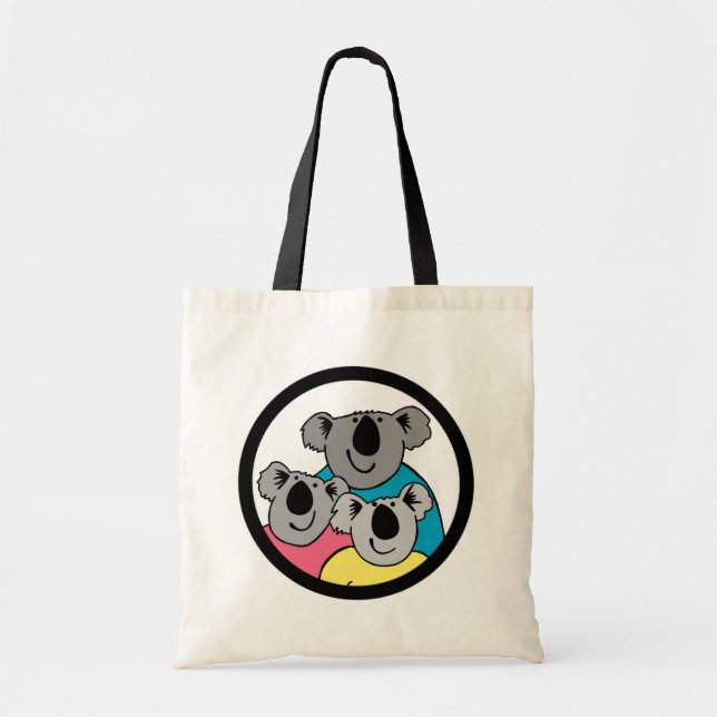 Three Koala Bears Tote Bag Tygkasse (Framsidan)