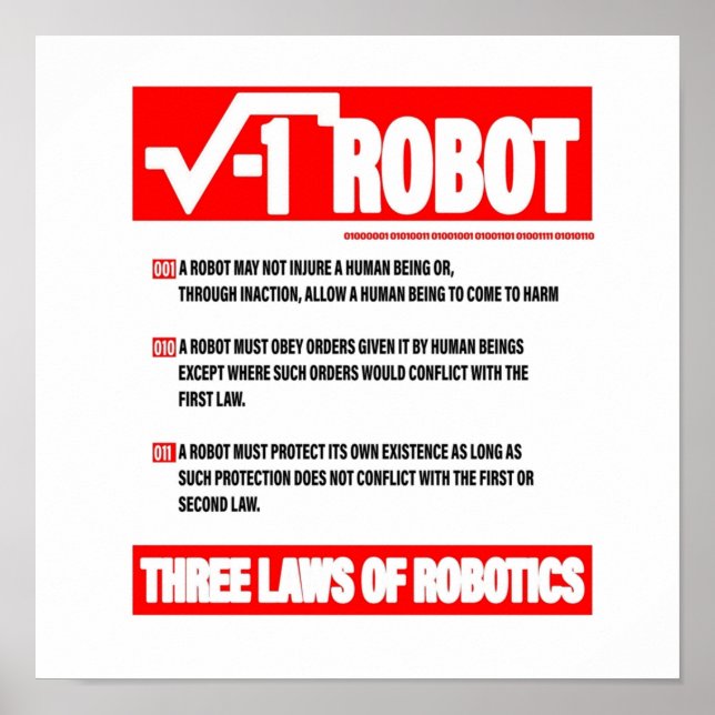 THREE LAWS OF ROBOTICS POSTER (Framsidan)