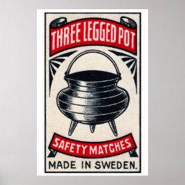 Three Legged Pot - Matchbox Print - Aesthetic Wall Poster