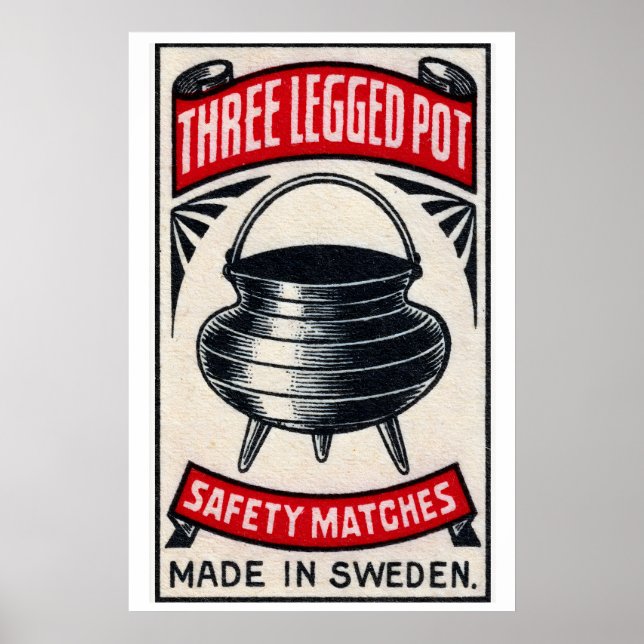 Three Legged Pot - Matchbox Print - Aesthetic Wall Poster (Framsidan)
