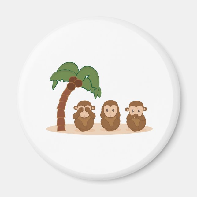 Three little monkeys - três macaquinhos magnet (Framsidan)