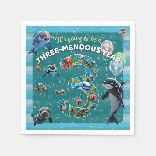 Three-mendous Year Paper Napkins Pappersservett (Framsidan)