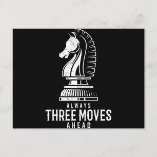 Three Moves Ahead I Schack Matt Spel Schackpjäs Meddelande Vykort
