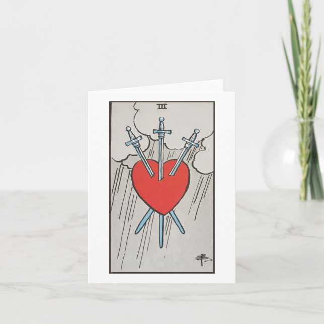 Three of swords blank card kort (Framsida)