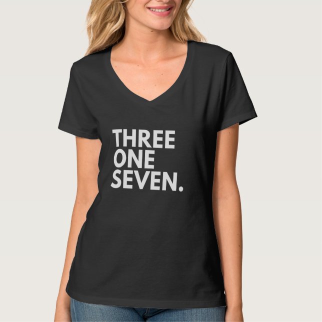 THREE ONE SEVEN Area Code 317 Indianapolis IN Indi T Shirt (Framsida)