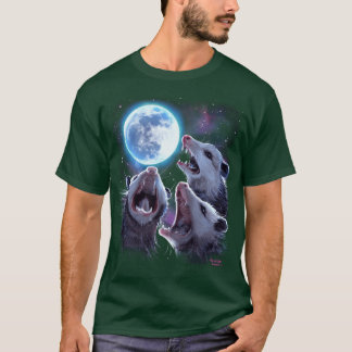 Three Opossums Howling at the Moon Funny Possum vi T Shirt