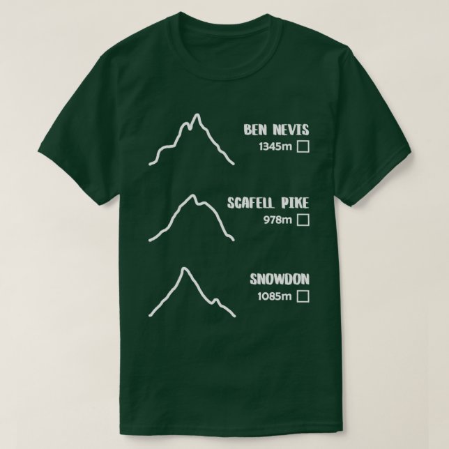 Three Peaks Challenge TickOff T Shirt (Design framsida)