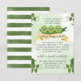 Three Peas Pod Books för Baby Request Card Insert Inbjudningar