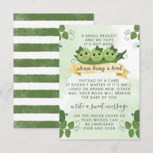 Three Peas Pod Books For Baby Request Card Insert Inbjudningar