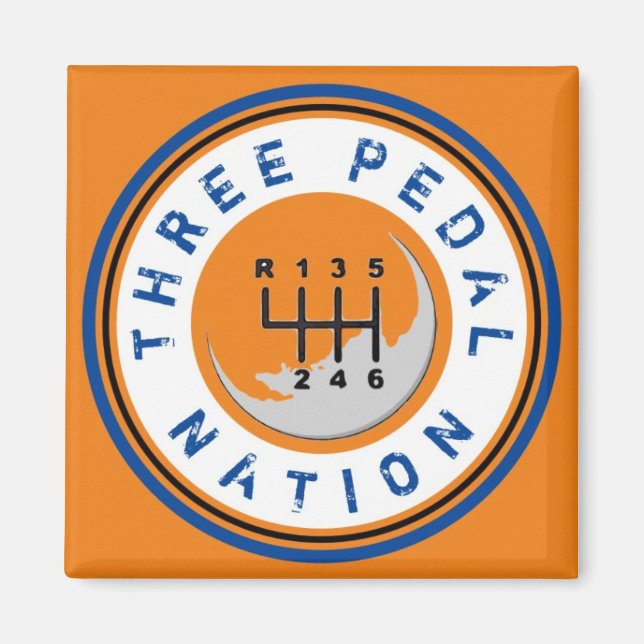 THREE PEDAL NATION Magnet (Framsidan)
