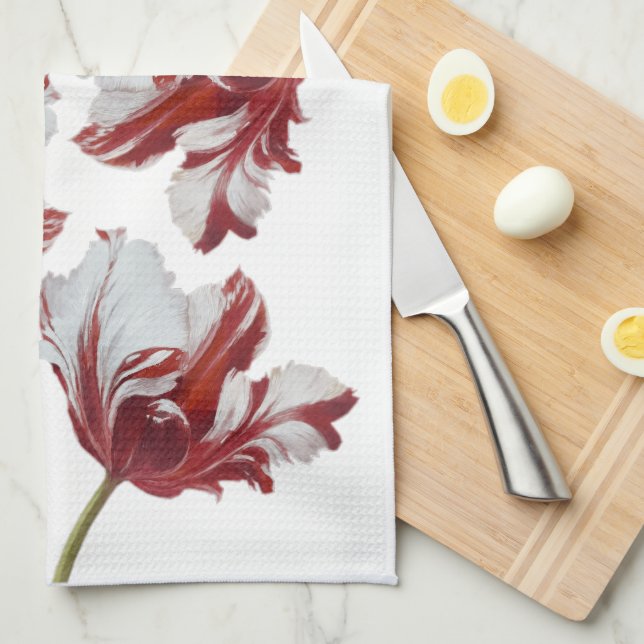 Three Red Tulips Kökshandduk (Vikt i Fjärdedel)