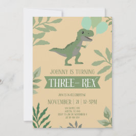 Three-Rex Birthday Invitation Inbjudningar