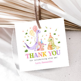 Three Rex Dinosaur Birthday Gåvor Etiketter