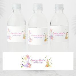 Three Rex Dinosaur Birthday Vattenflaskor Etikett