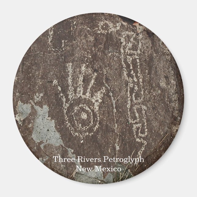 Three Rivers Petroglyph Magnet (Framsidan)