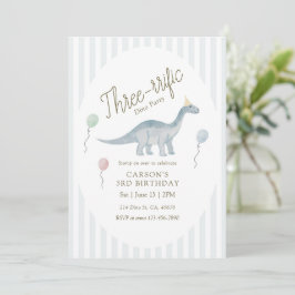 Three-rrific Dinosaur Birthday Invitation Inbjudningar