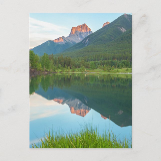 Three Sisters Mountain Reflections  Vykort (Framsida)