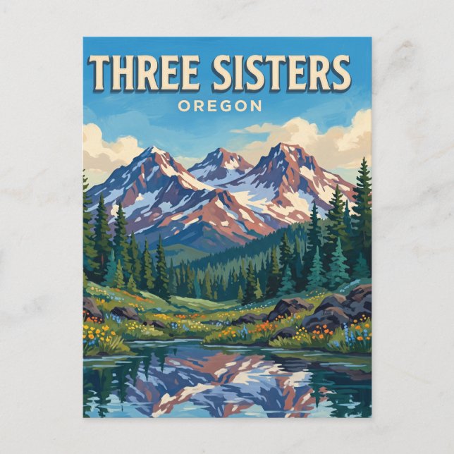 Three Sisters Wilderness Oregon Vykort (Framsida)