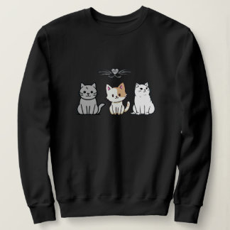 Three Sitting Cartoon Cats T Shirt