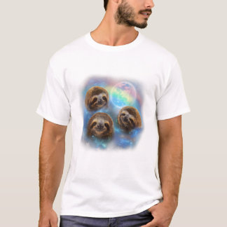 Three Sloth and Rainbow T Shirt