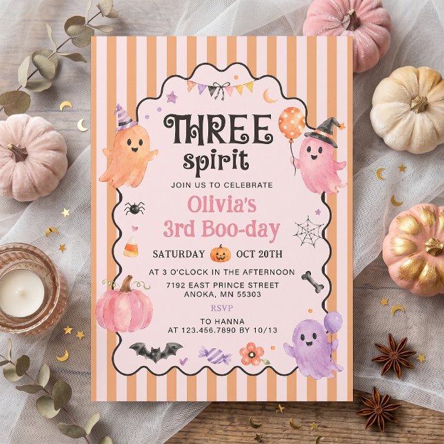 Three Spirit 3-års födelsedagsinbjudan  Inbjudningar (Skapare uppladdad)