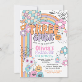 Three Spirit Hippie Halloween 3rd Birthday Inbjudningar