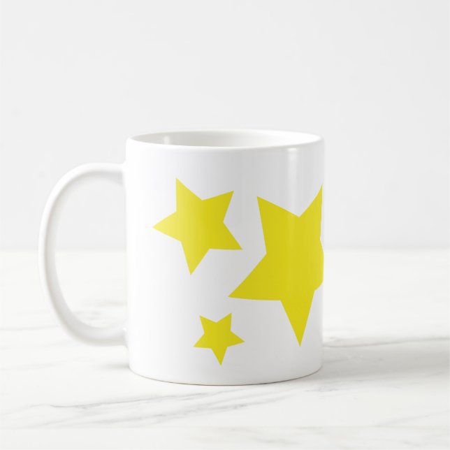 Three Stars Coffee Mugg - Cute Celestial Gift Kopp (Vänster)