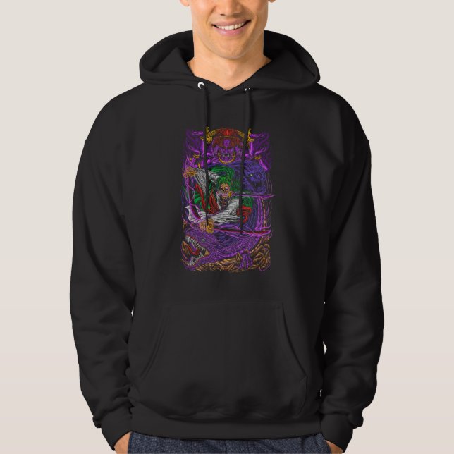 Three Swords Man Zoro One Piece Hoodie (Framsida)