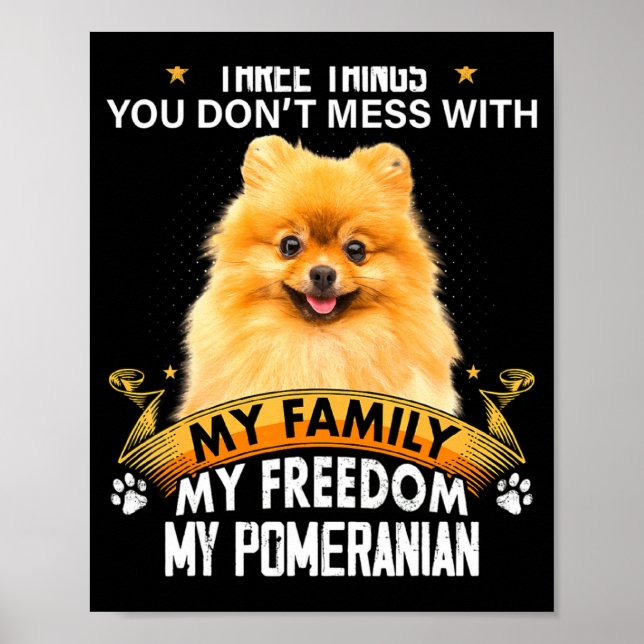 Three Things You Dont Mess With Meranian Dog  Poster (Framsidan)