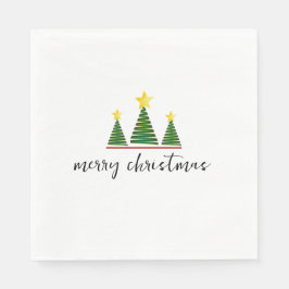Three Trees, Merry Christmas Paper Napkin Pappersservett