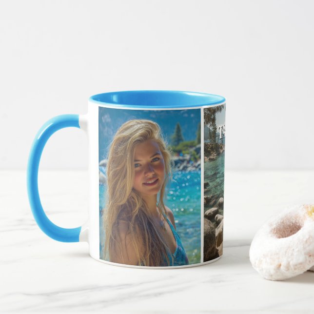 Three Vertical Strip Boho Photo Mugg (Med munk)
