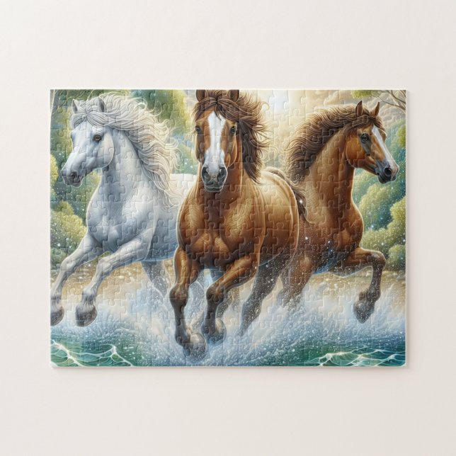 Three Wild Horses Pussel (Horisontell)