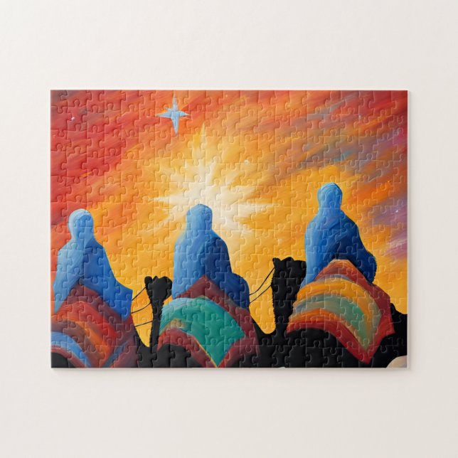Three Wise Men Abstract Holy Night Christmas  Pussel (Horisontell)