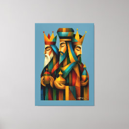 Three Wise Men Abstract Nativity Art Canvastryck