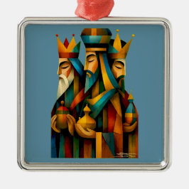 Three Wise Men Abstract Nativity Art Julgransprydnad Metall
