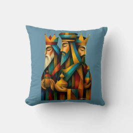 Three Wise Men Abstract Nativity Art Kudde