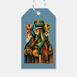 Three Wise Men Abstract Nativity Art  Presentetikett