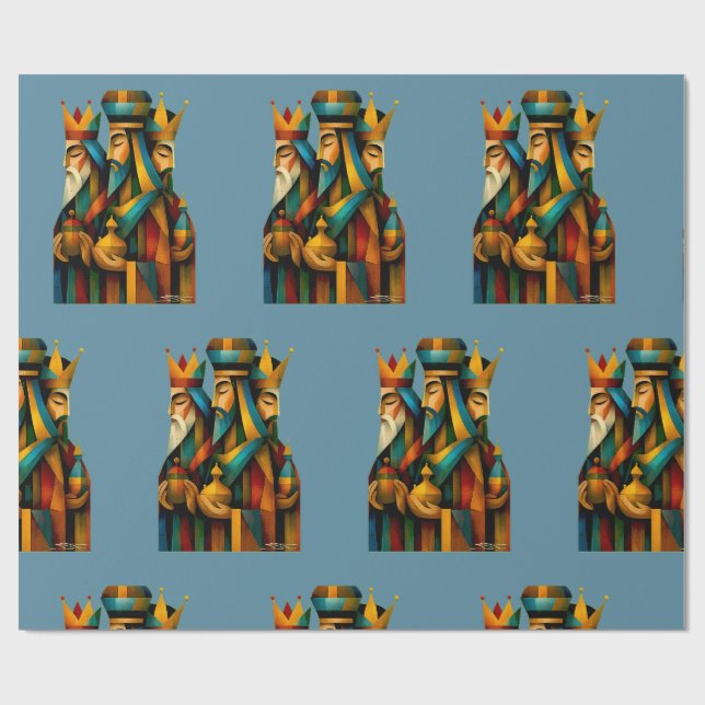 Three Wise Men Abstract Nativity Art Presentpapper (Platt)