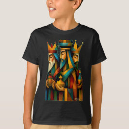 Three Wise Men Abstract Nativity Art T Shirt