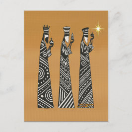 Three Wise Men Black & White Christmas Nativity Helg Vykort