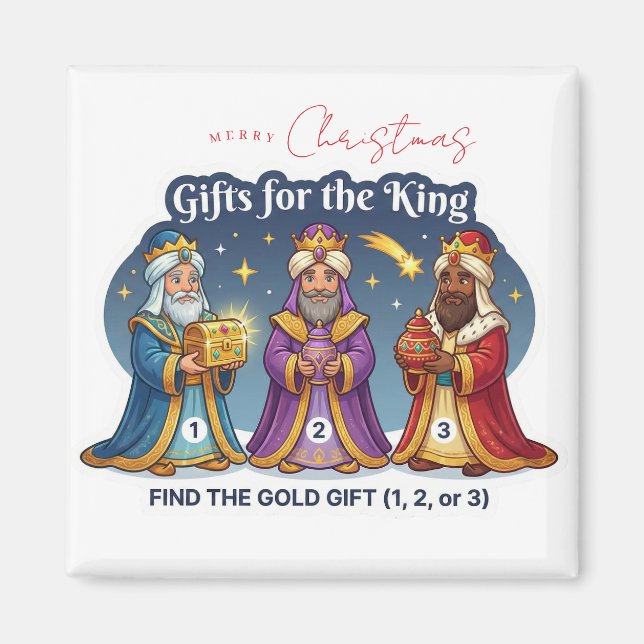 Three Wise Men Christmas Gifts Logic Game Magnet (Framsidan)