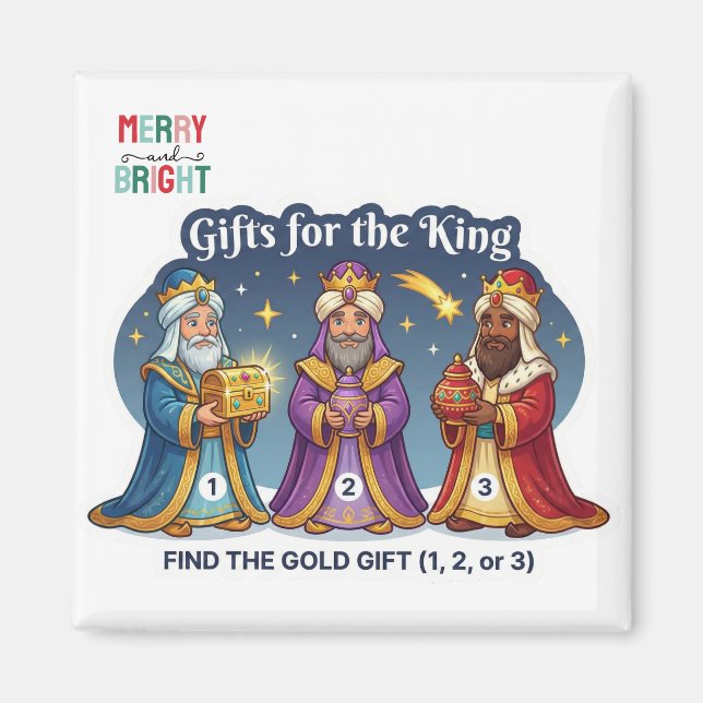Three Wise Men Christmas Gifts Logic Game Magnet (Framsidan)