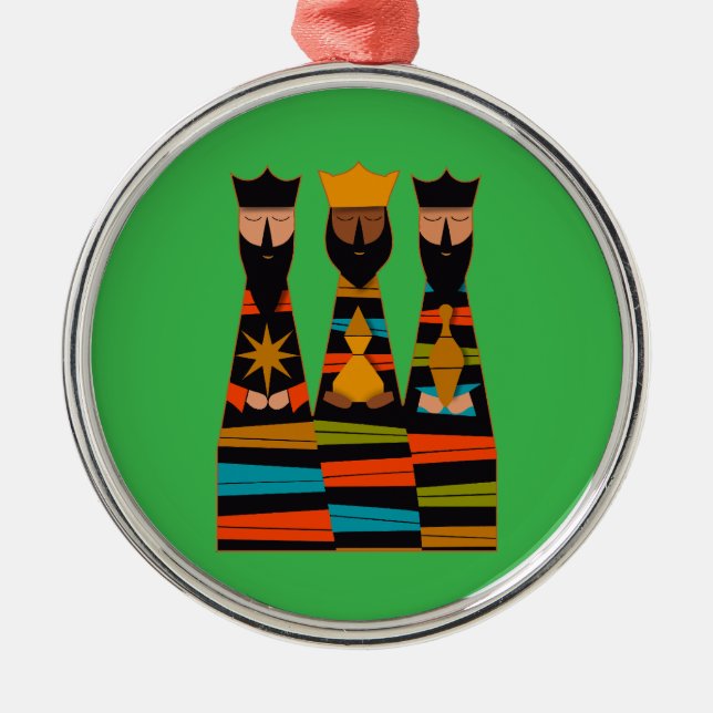 Three Wise Men Modern Mid-Century Julgransprydnad Metall (Framsidan)