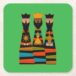 Three Wise Men Modern Mid-Century Underlägg Papper Kvadrat