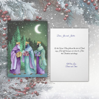 Three Wise Men On Their Sacred Journey Helgkort