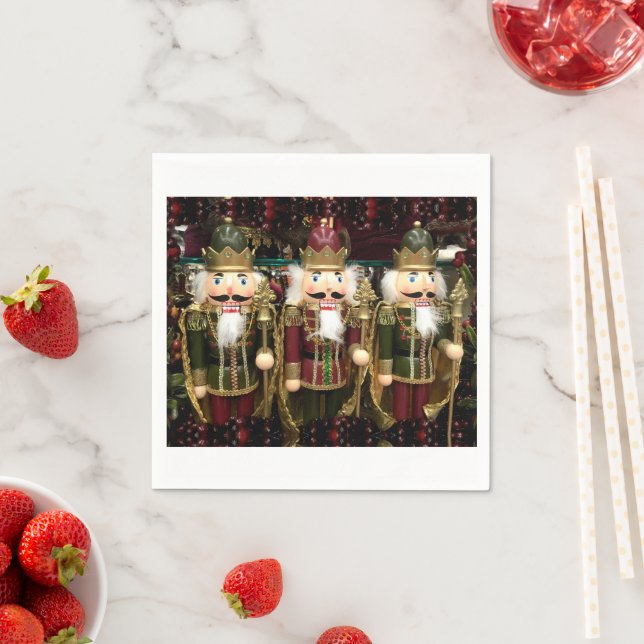 Three Wise Nutcracker Soldiers Christmas Pappersservett (Insitu)