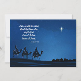 Three Wisemen approach Bethlehem - Personalize Julkort