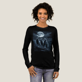 Three Wolves Howling at the Full Moon - Three Wolf T Shirt