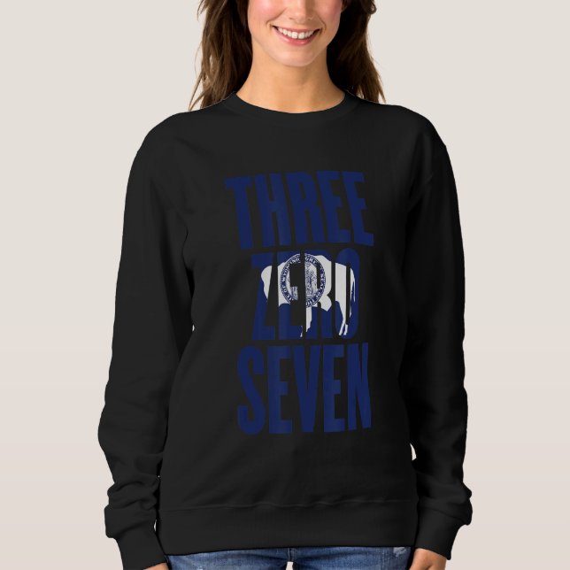 Three Zero Seven 307 Area Code Cheyenne Wyoming T Shirt (Framsida)