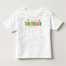 THREENAGER - 3-års födelsedags T-shirt för småbarn